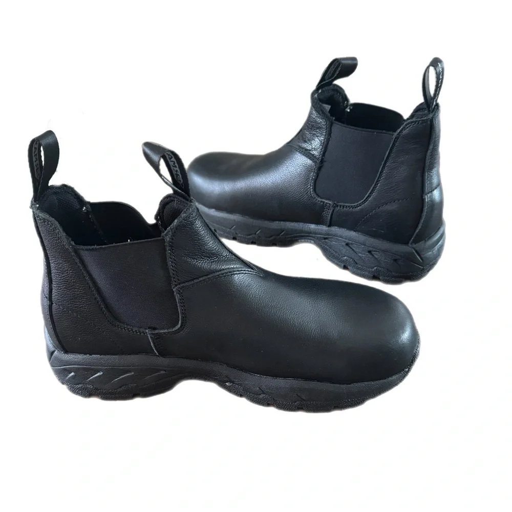SR MAX Men’s Black Leather Tulsa MaxTRAX Composite Toe Romeo Boots Sz 7.5